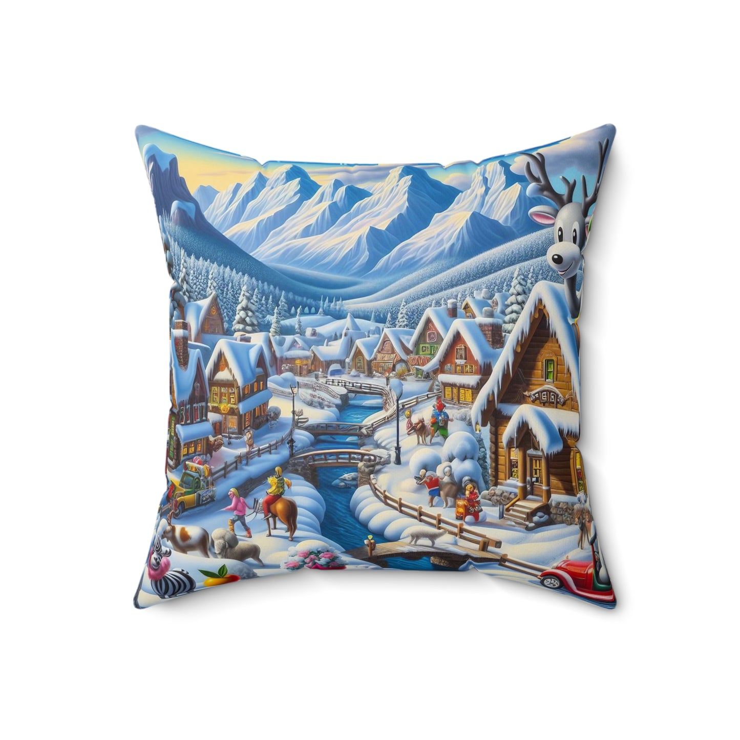 Spun Polyester Square Pillow - Winter 183