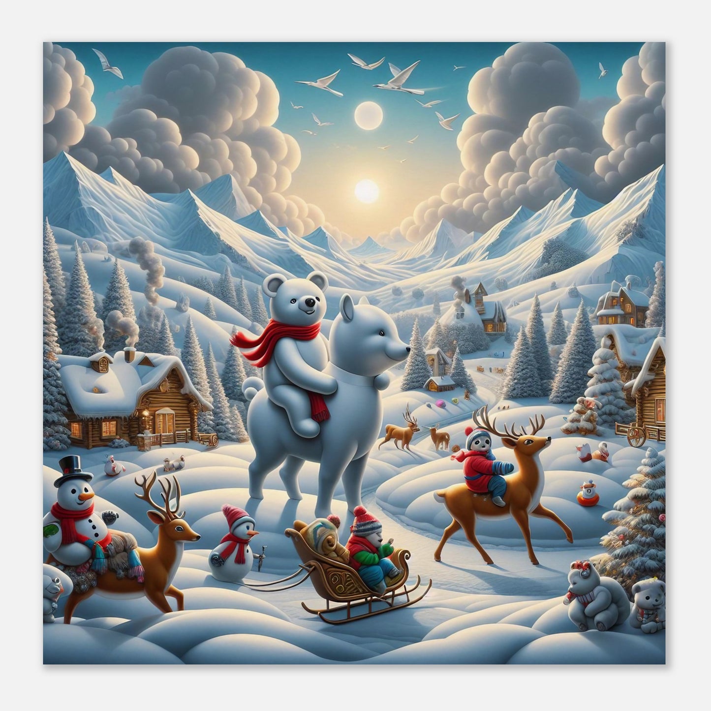 Wall Art - Winter 50 - Bear and a scarf