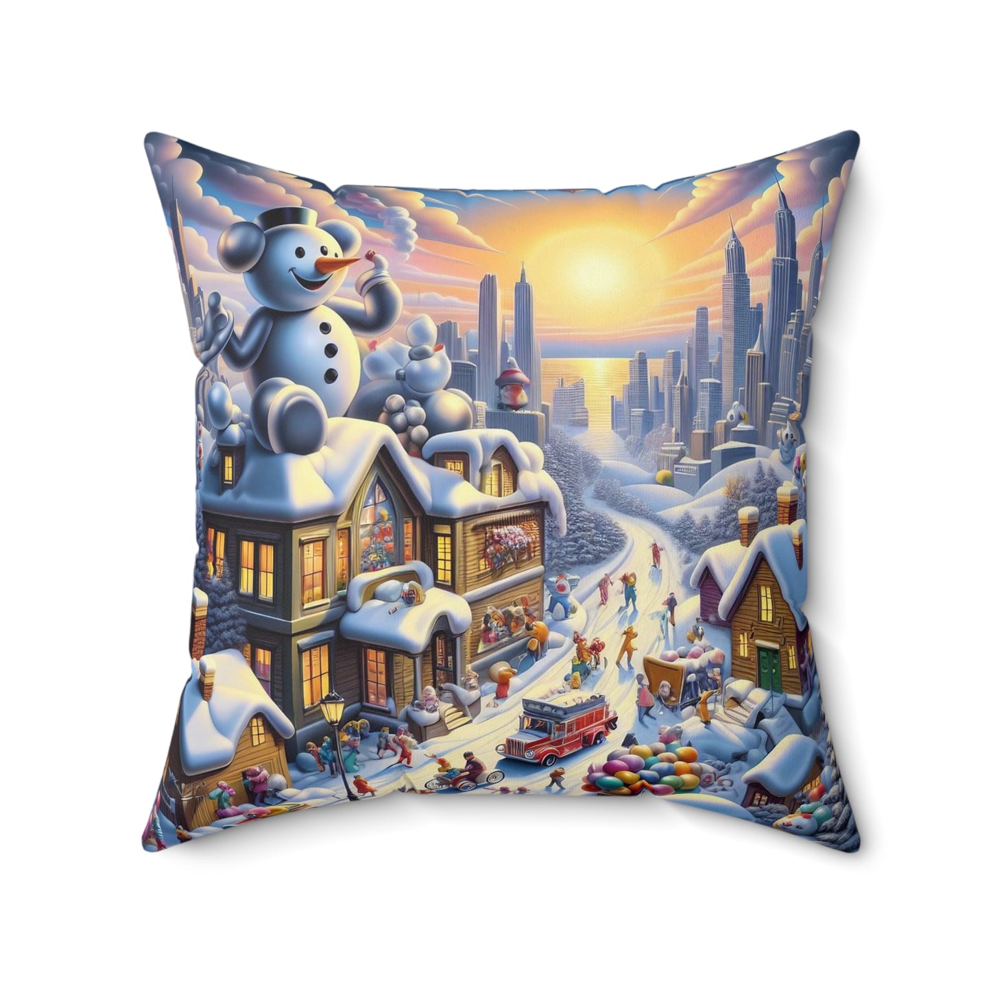 Spun Polyester Square Pillow - Winter 152