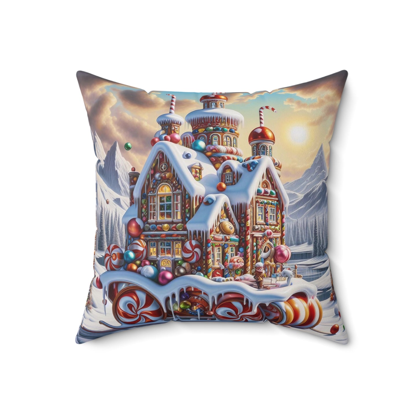 Spun Polyester Square Pillow - Winter 158