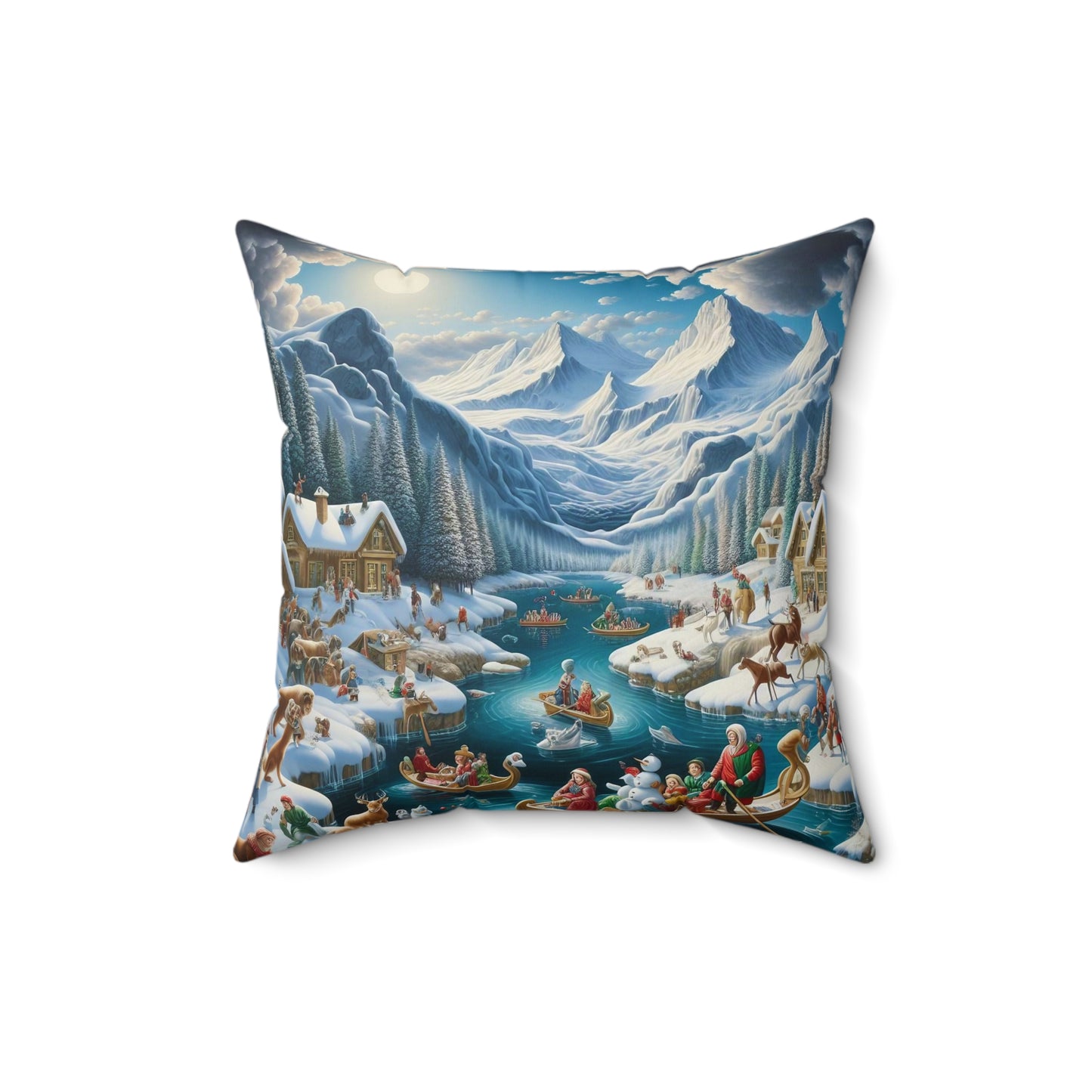 Spun Polyester Square Pillow - Winter 182