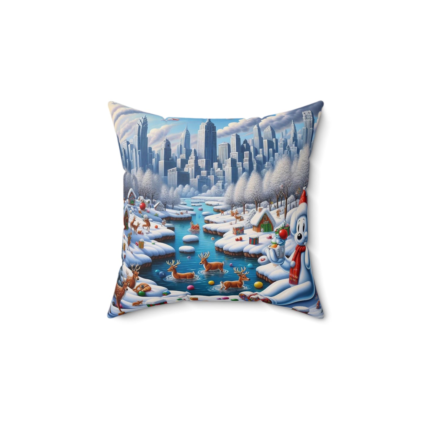 Spun Polyester Square Pillow - Winter 126