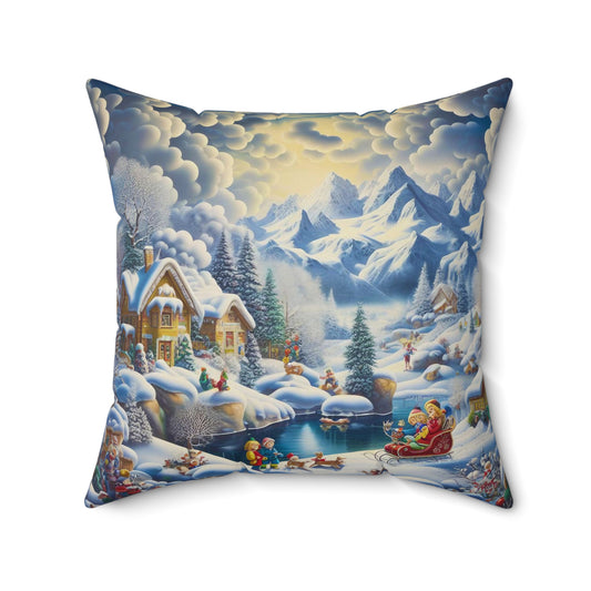 Spun Polyester Square Pillow - Winter 229