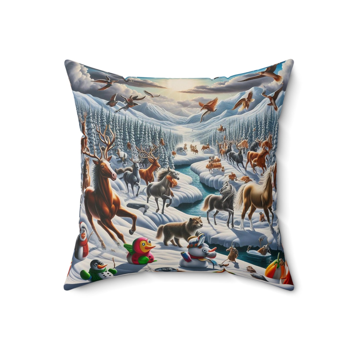 Spun Polyester Square Pillow - Winter 140