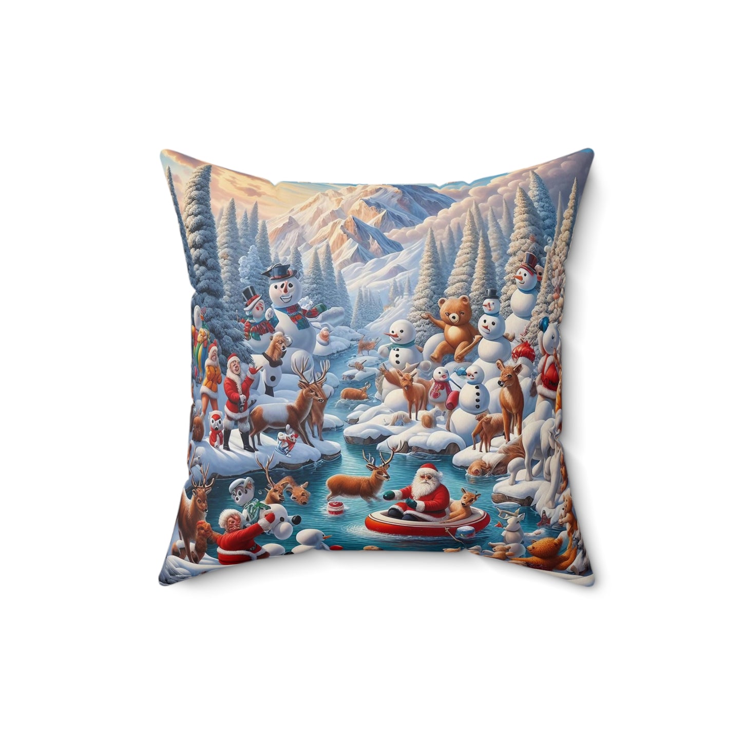 Spun Polyester Square Pillow - Winter 138