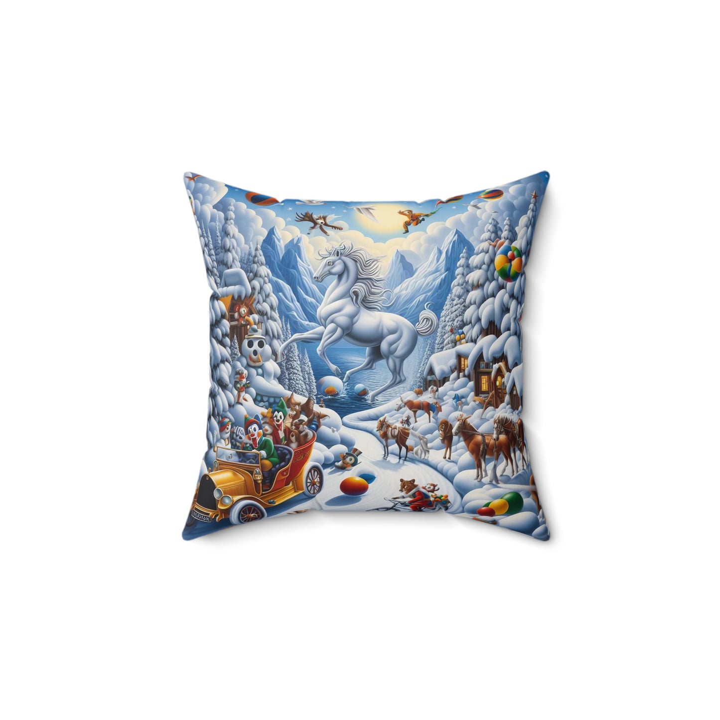 Spun Polyester Square Pillow - Winter 161