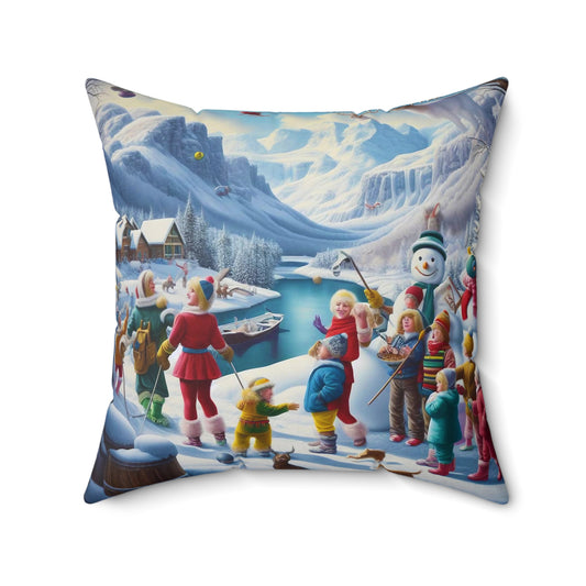 Spun Polyester Square Pillow - Winter 205