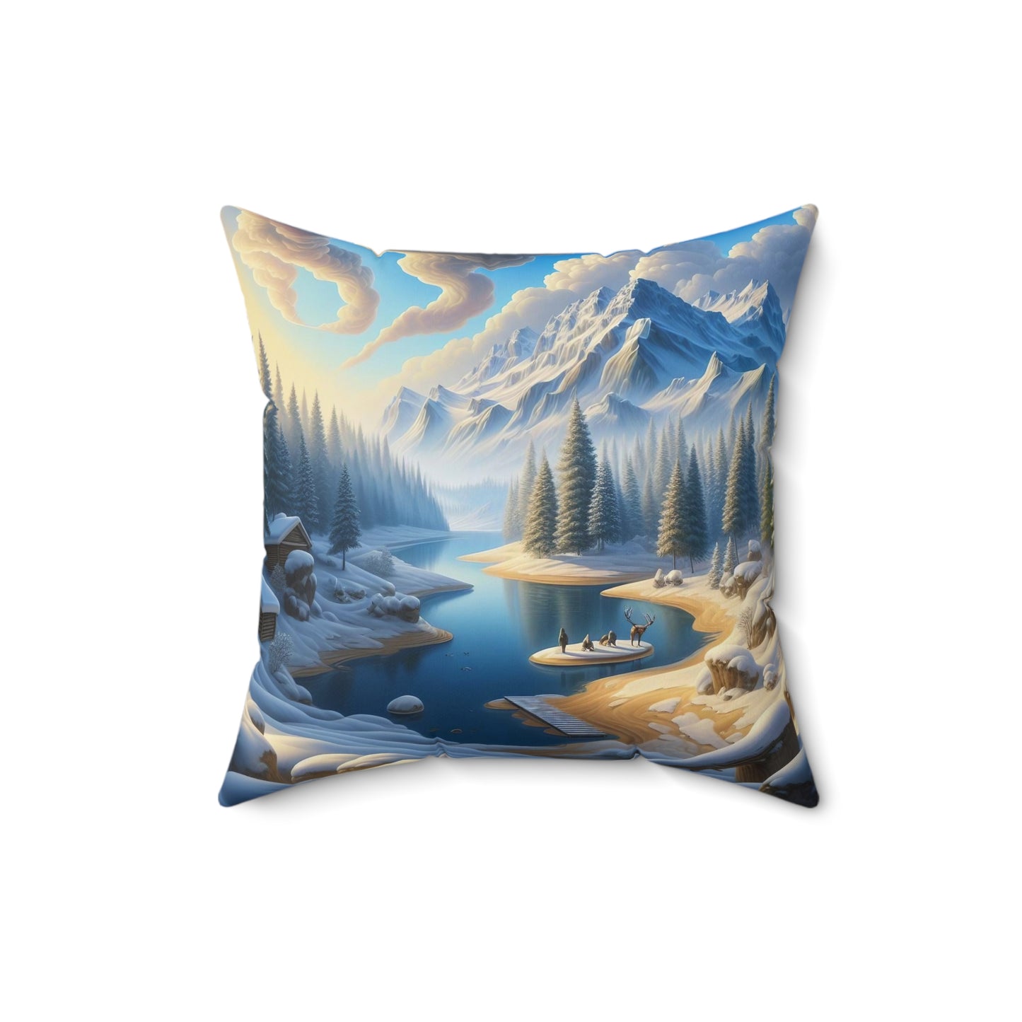 Spun Polyester Square Pillow - Winter 163