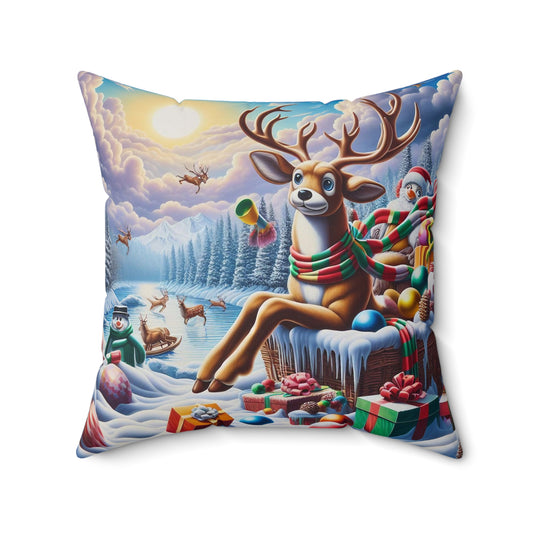 Spun Polyester Square Pillow - Winter 117