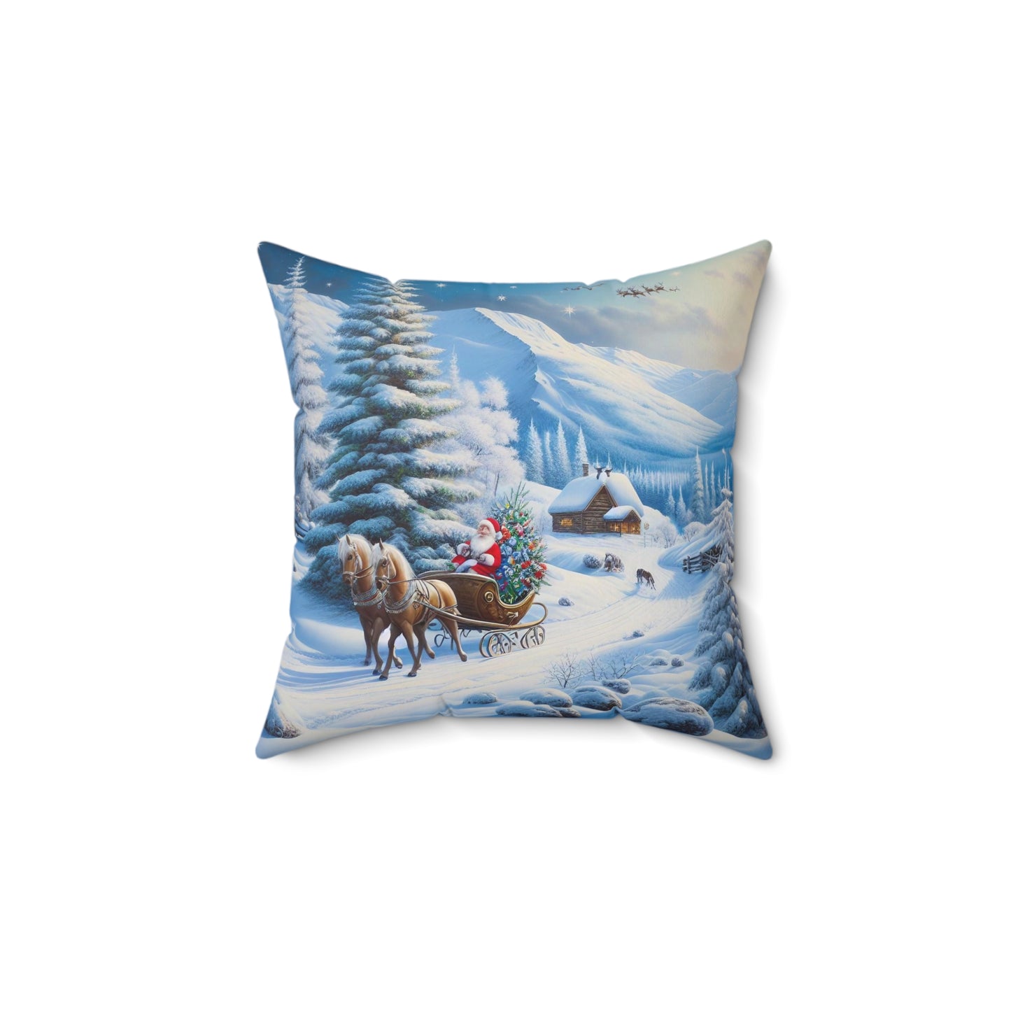 Spun Polyester Square Pillow - Winter 202