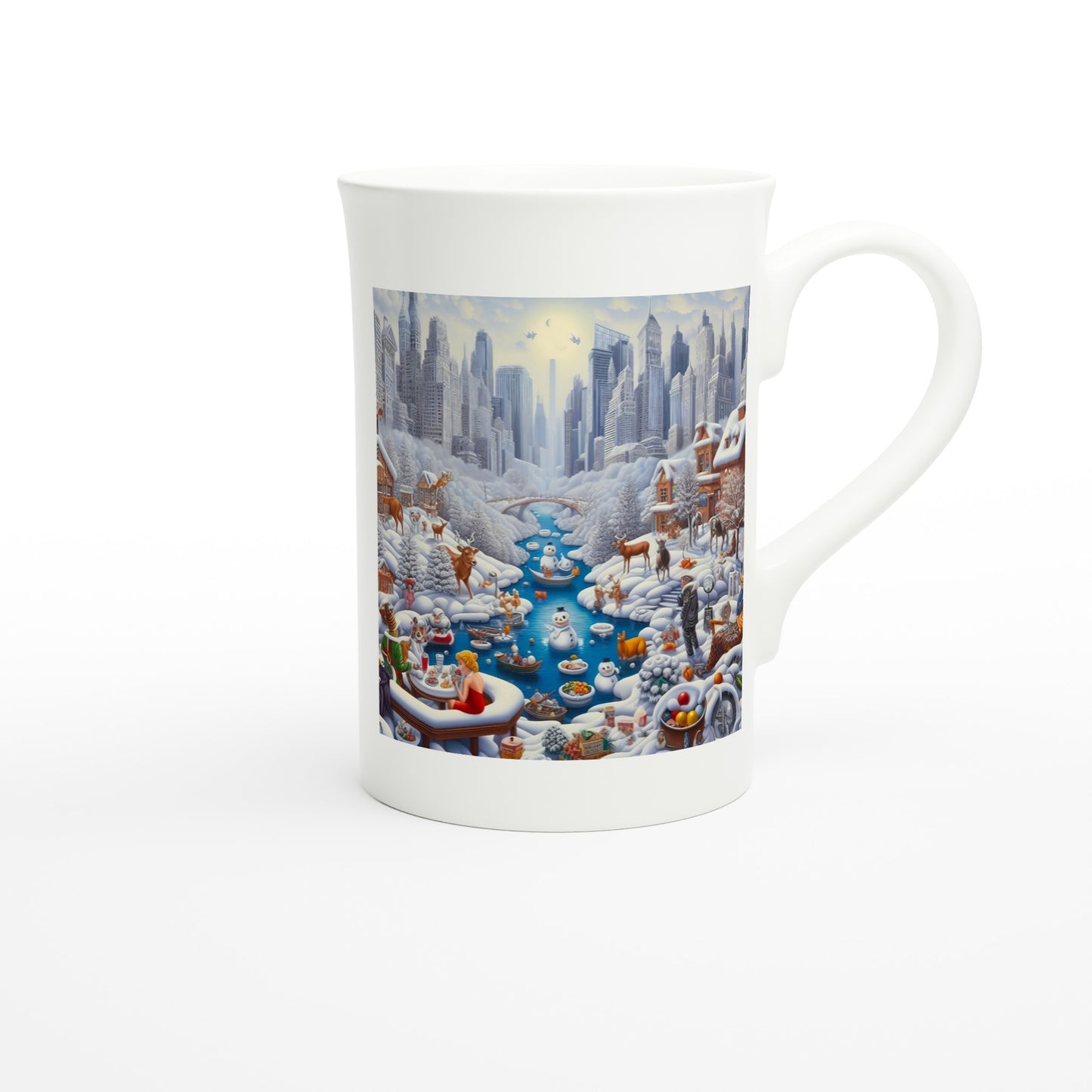 White 10oz Porcelain Slim Mug - Winter 147