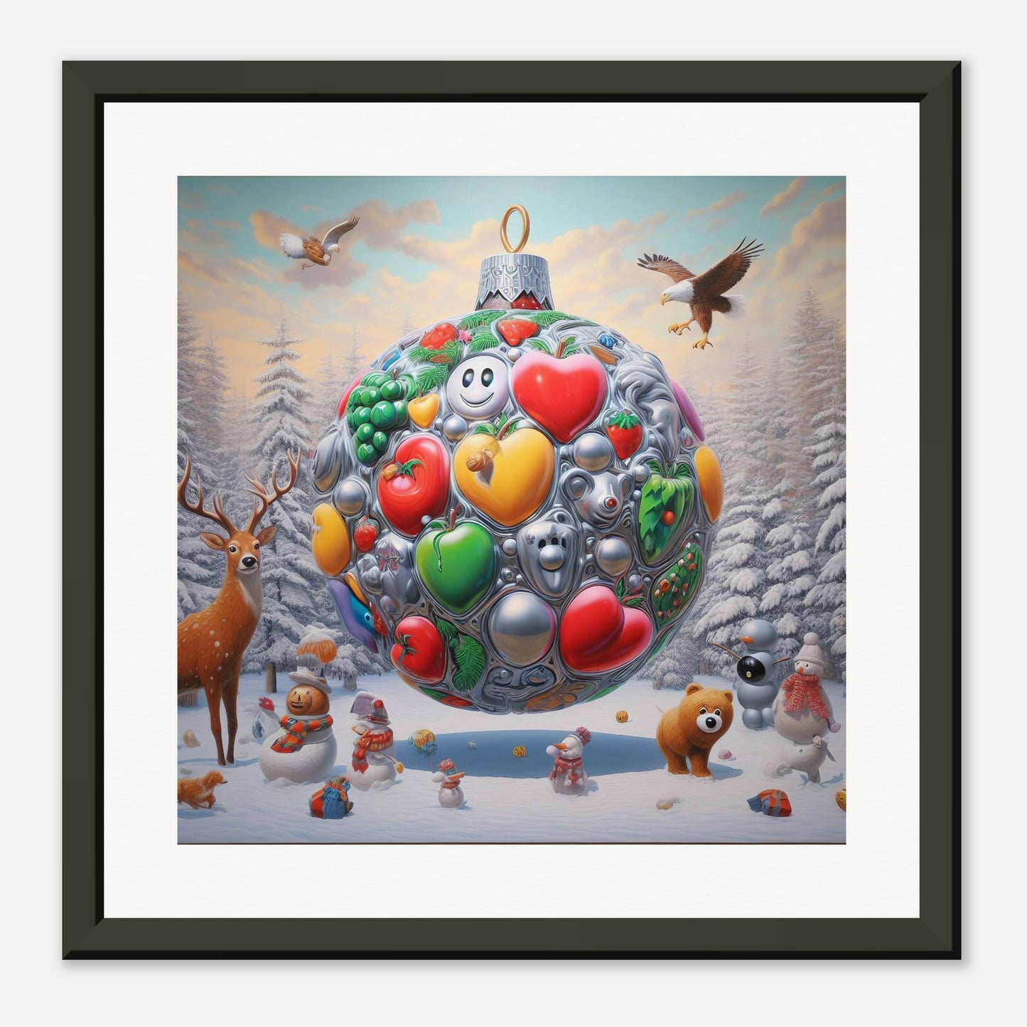 Wall Art - Winter 67 - Christmas ornament and a deer