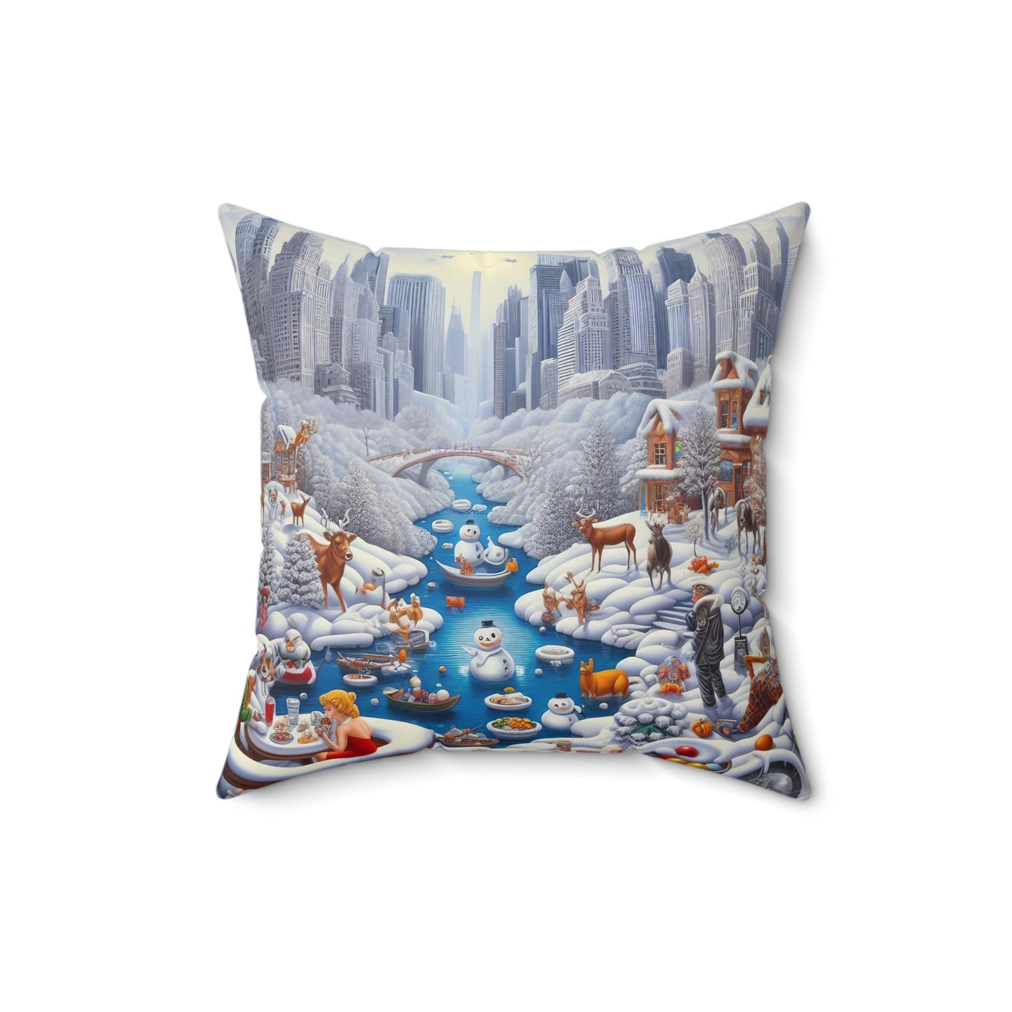 Spun Polyester Square Pillow - Winter 147