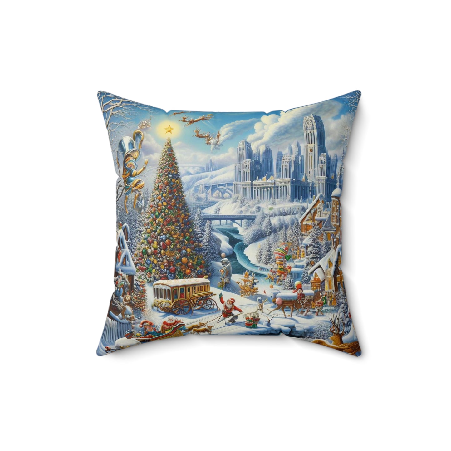 Spun Polyester Square Pillow - Winter 228