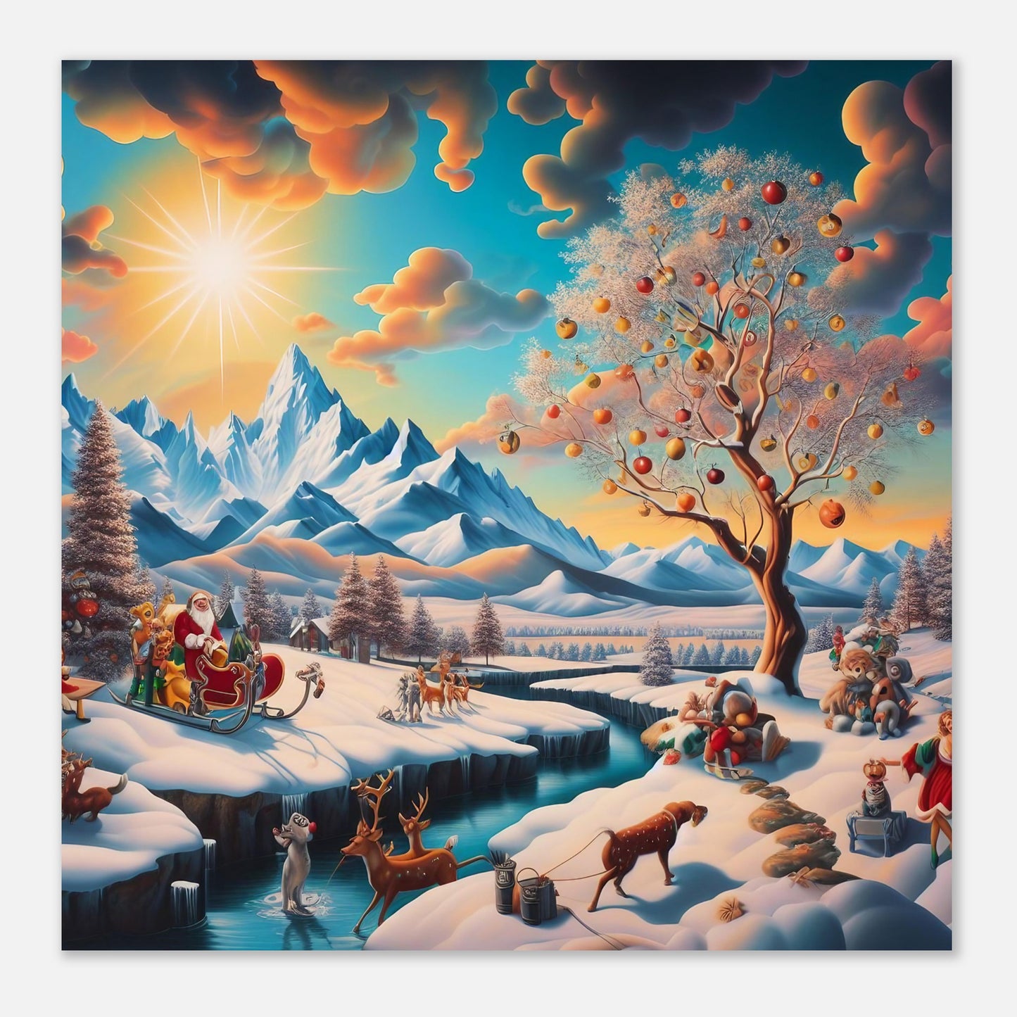 Wall Art - Winter 26 - Santa Claus and a tree