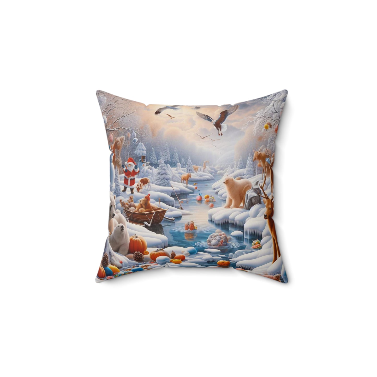 Spun Polyester Square Pillow - Winter 237