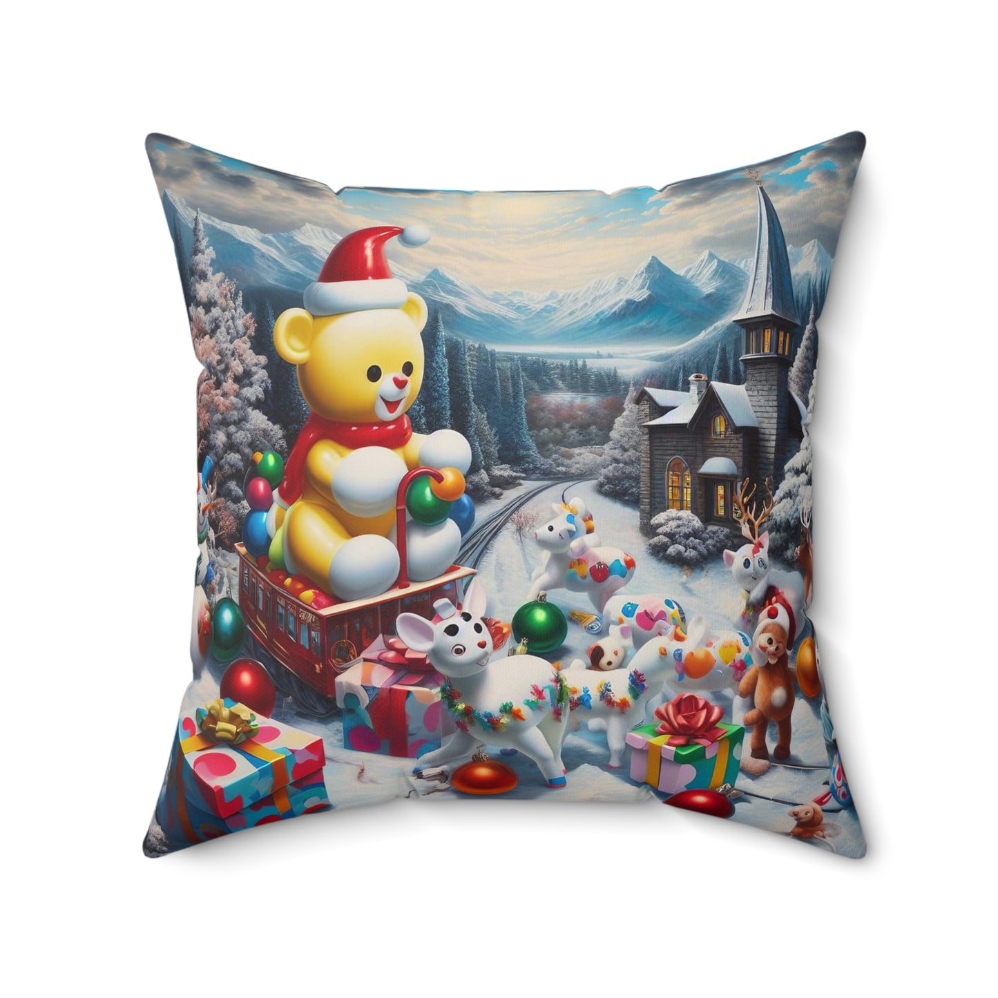 Spun Polyester Square Pillow - Winter 189