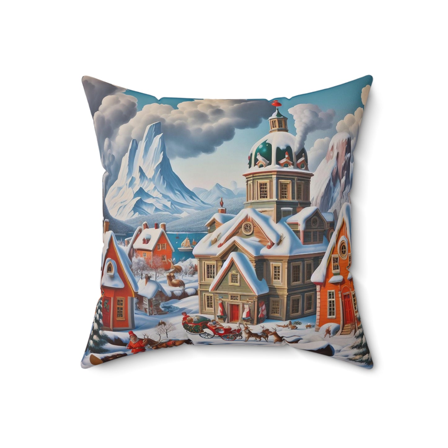 Spun Polyester Square Pillow - Winter 124