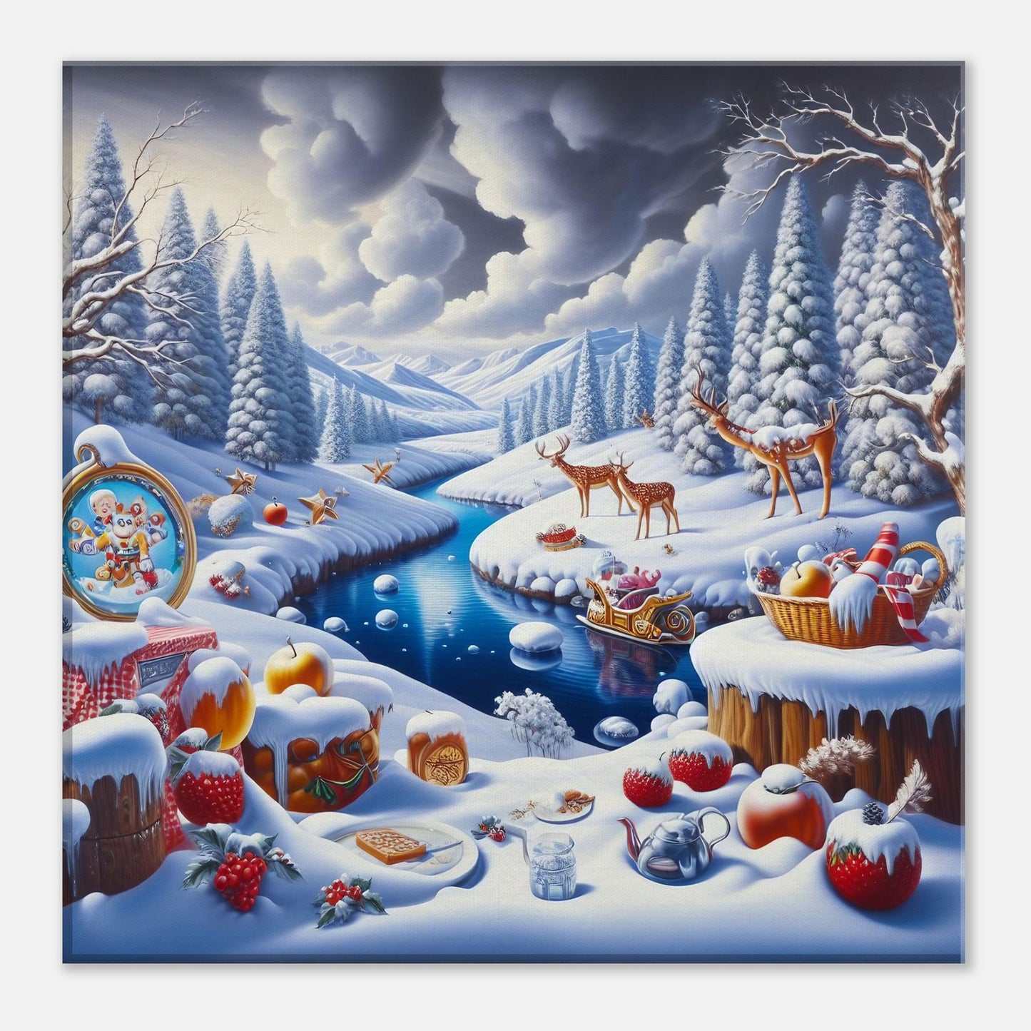 Wall Art - Winter 60 - Fruits and a river