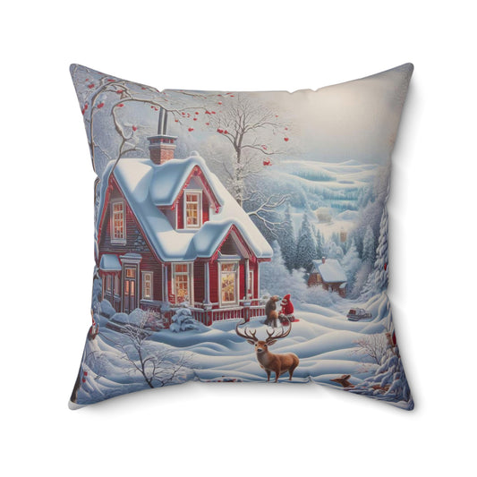 Spun Polyester Square Pillow - Winter 141