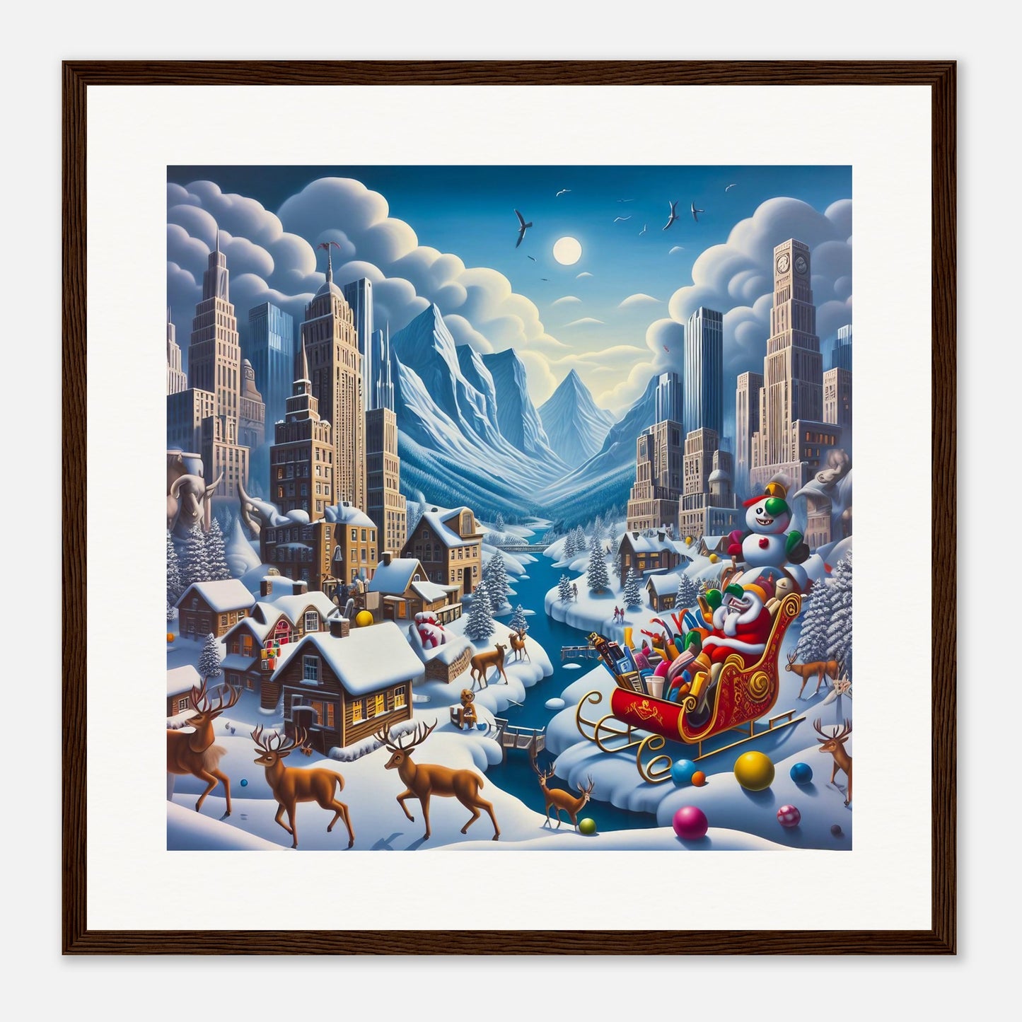 Wall Art - Winter 33 - Sleigh and river