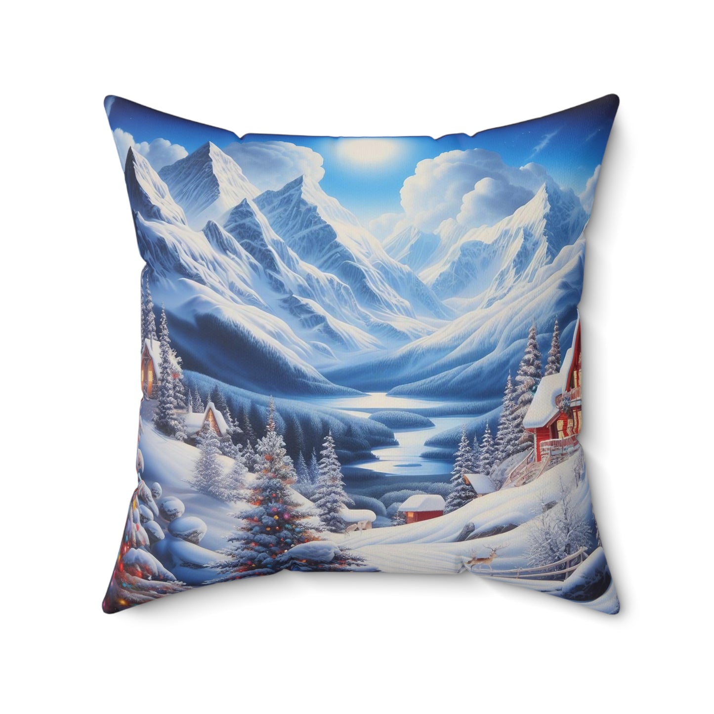 Spun Polyester Square Pillow - Winter 106