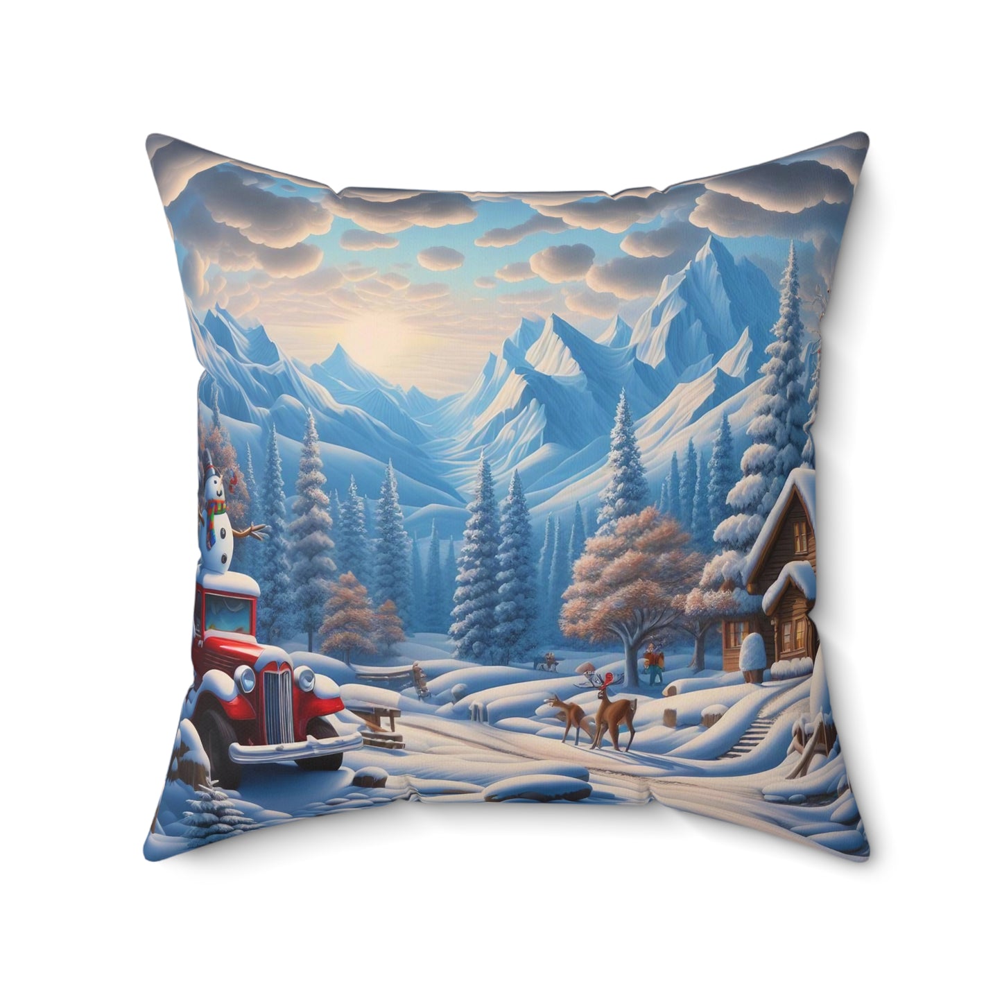 Spun Polyester Square Pillow - Winter 221