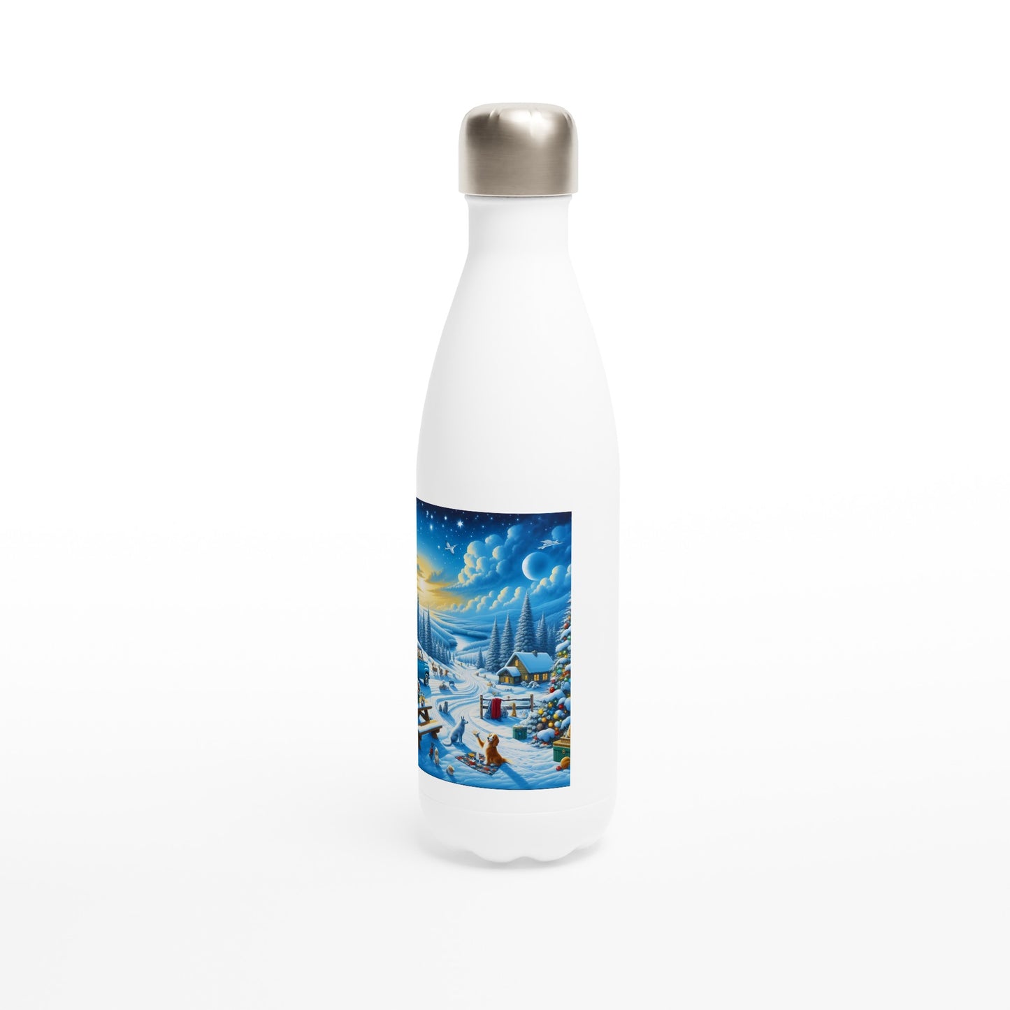 White 17oz Stainless Steel Water Bottle - Winter 110