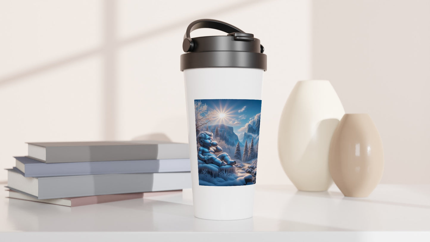 White 15oz Stainless Steel Travel Mug - Winter 119