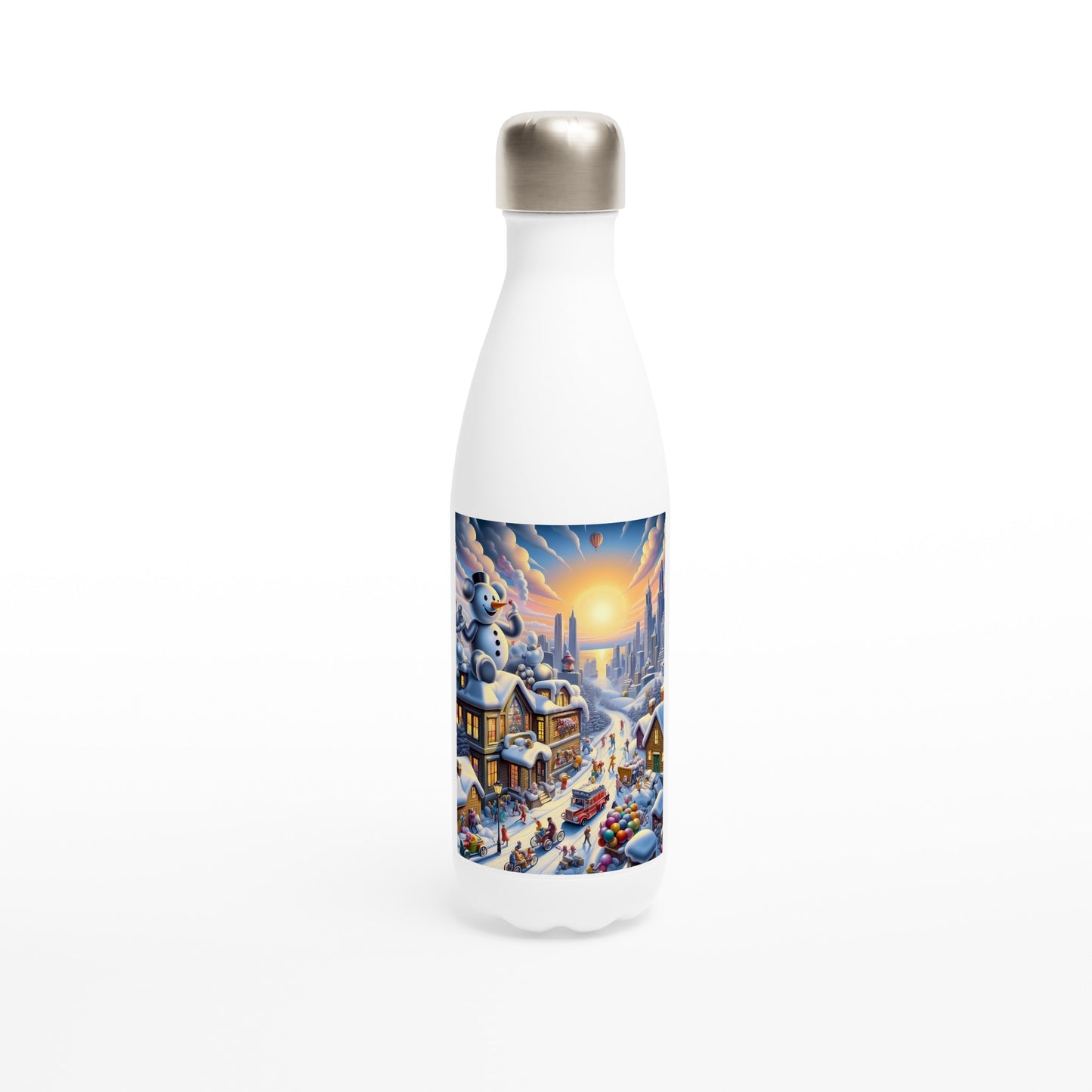 White 17oz Stainless Steel Water Bottle - Winter 152