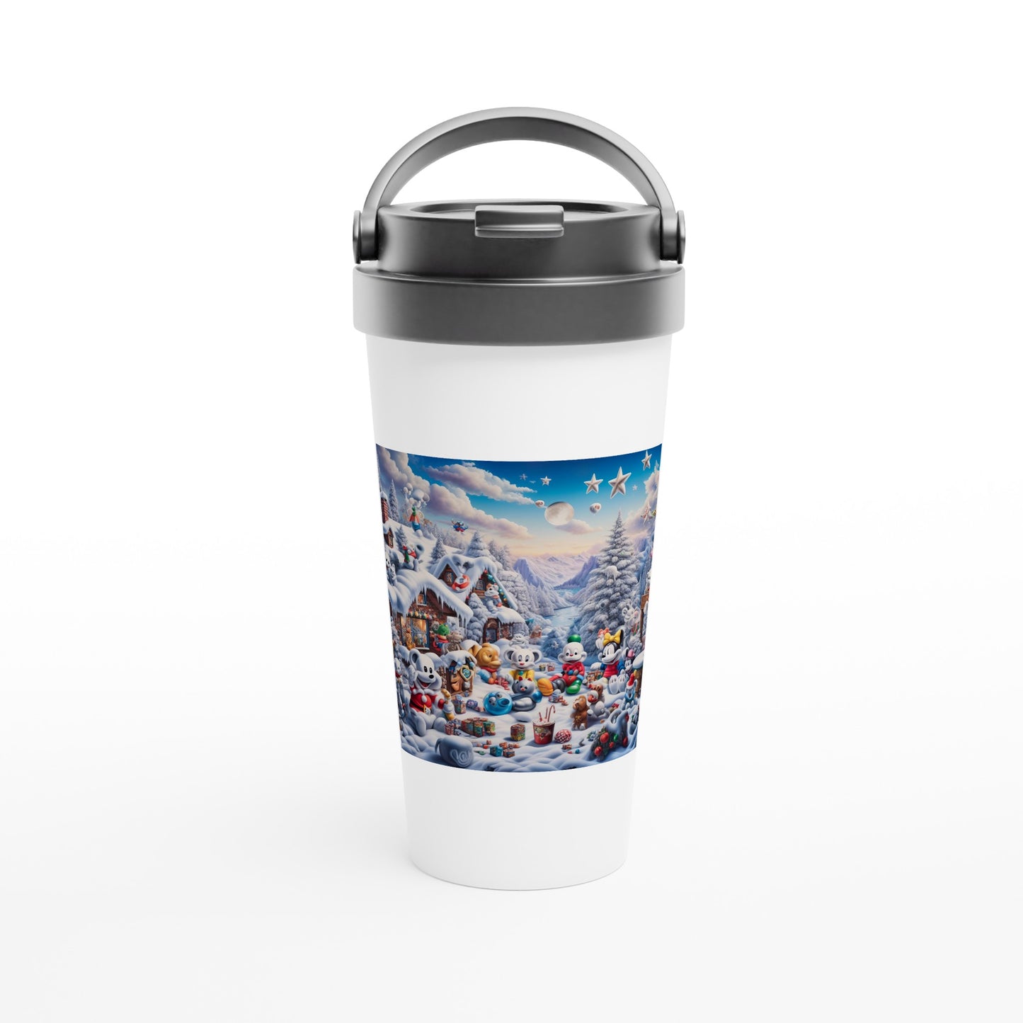 White 15oz Stainless Steel Travel Mug - Winter 61