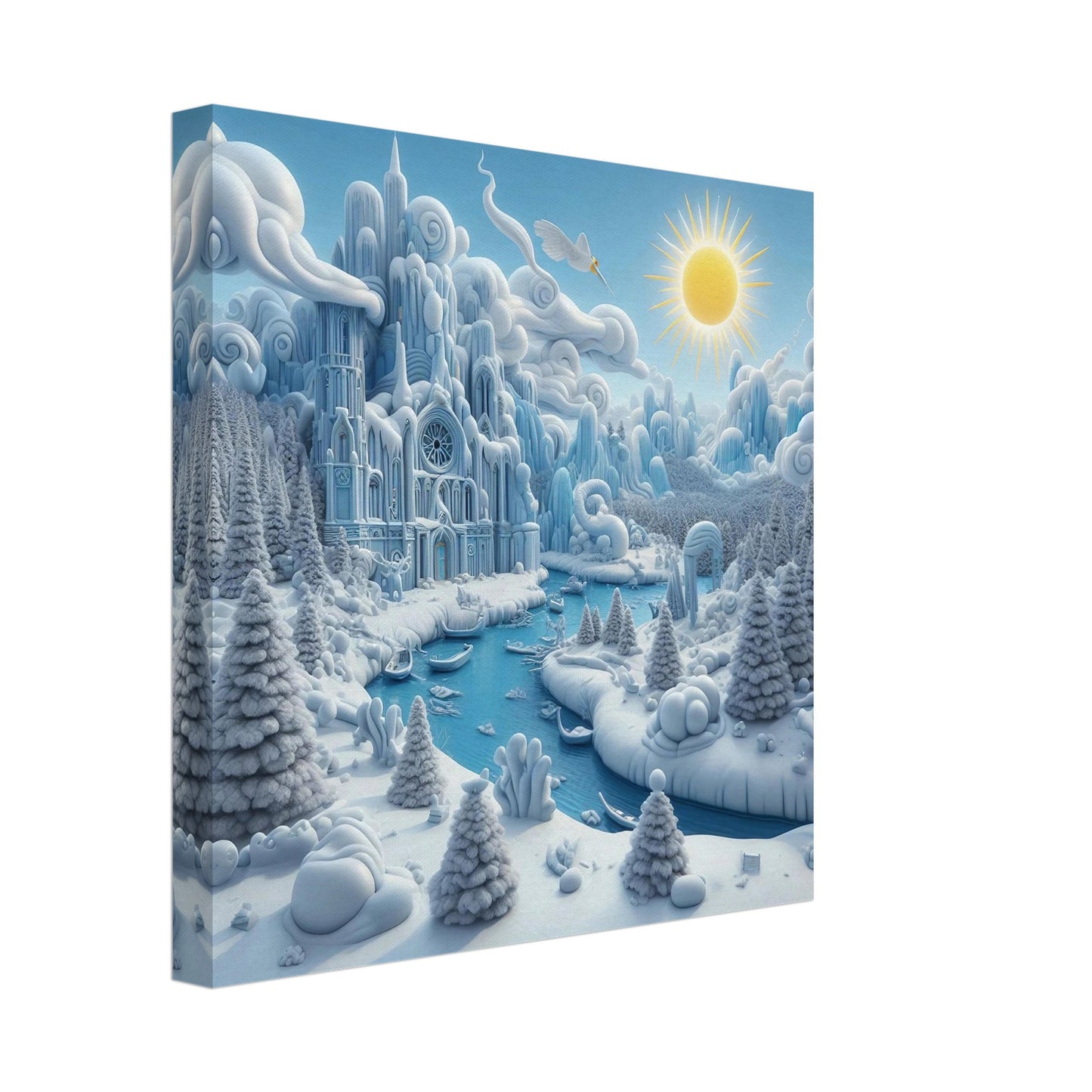 Wall art - Frozen Castle by a river