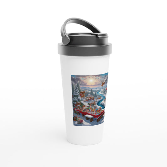 White 15oz Stainless Steel Travel Mug - Winter 83