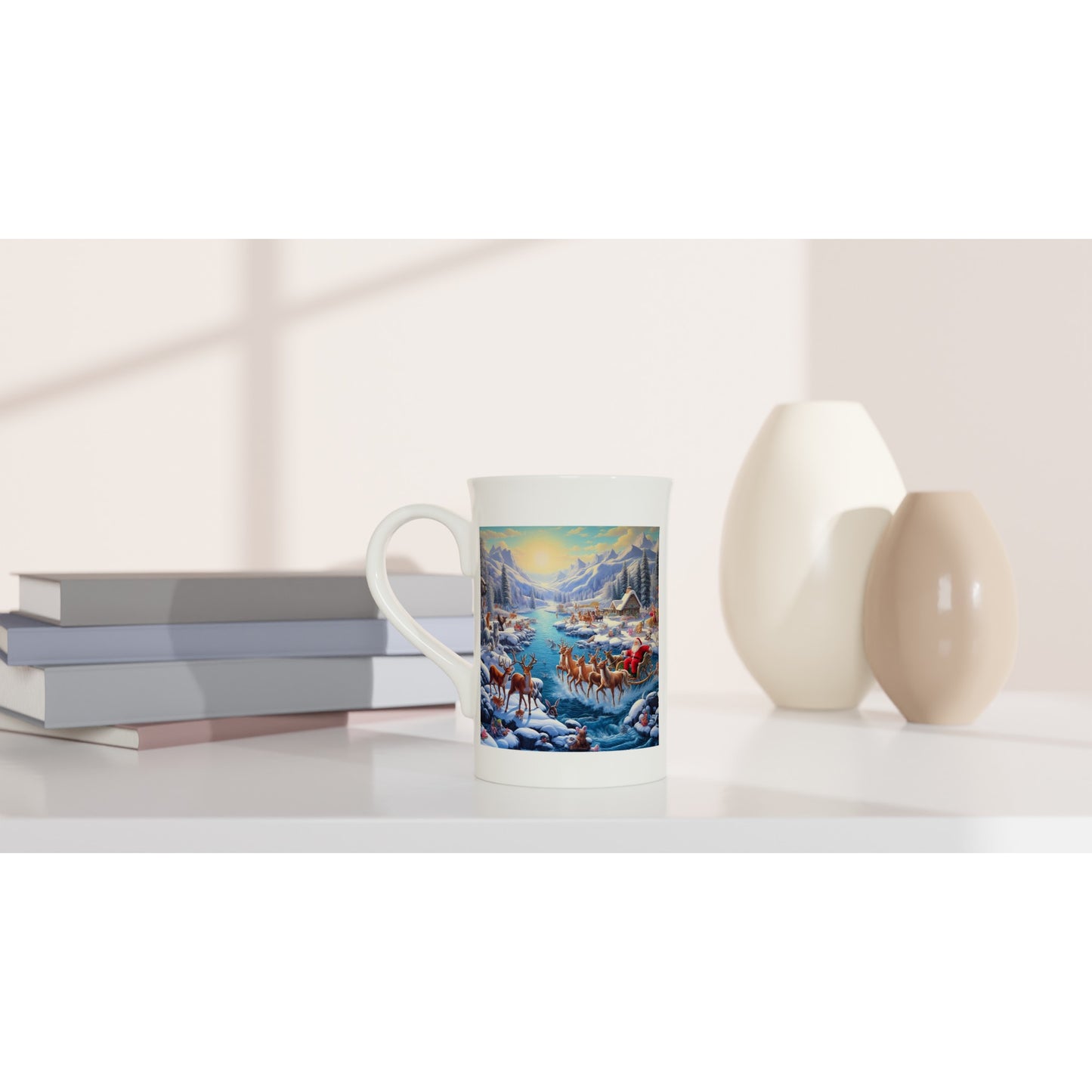 White 10oz Porcelain Slim Mug - Winter 170