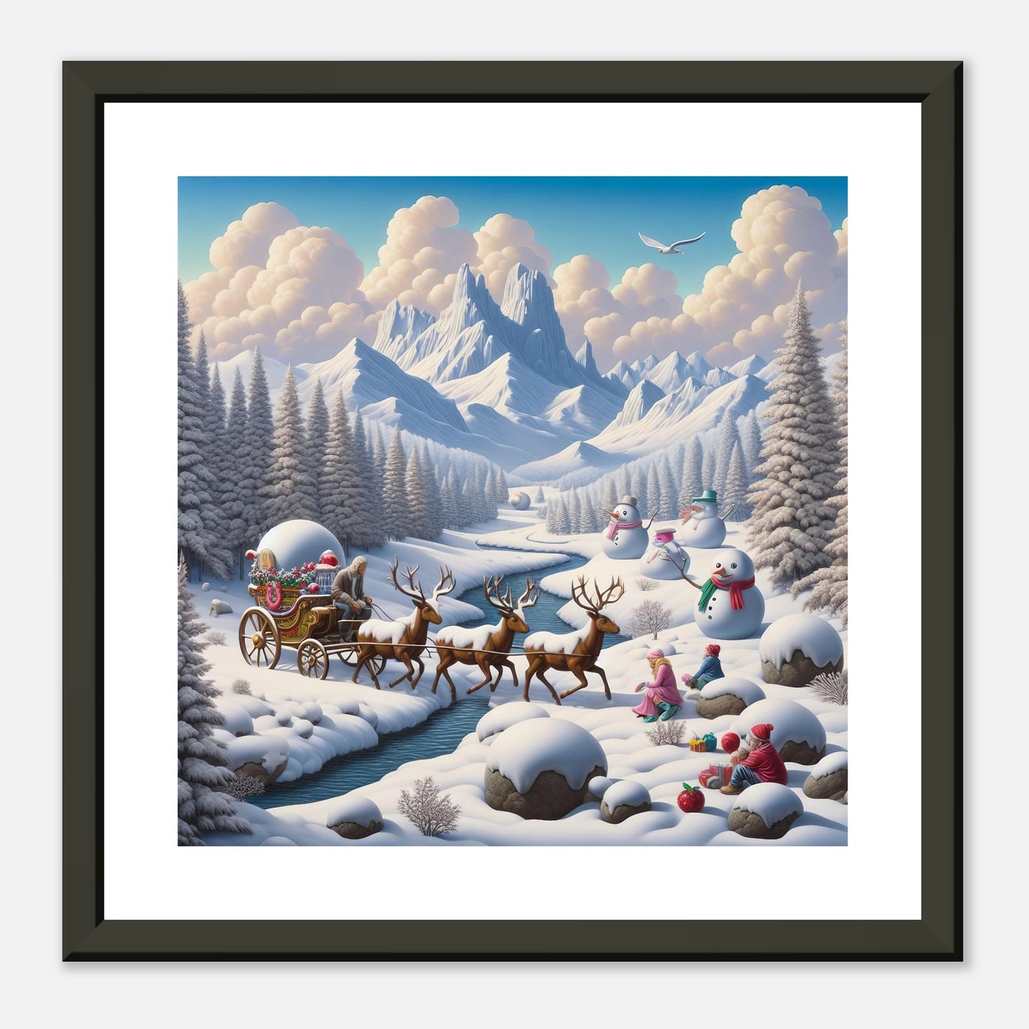 Wall Art - Winter 35 - Deer and snowmen