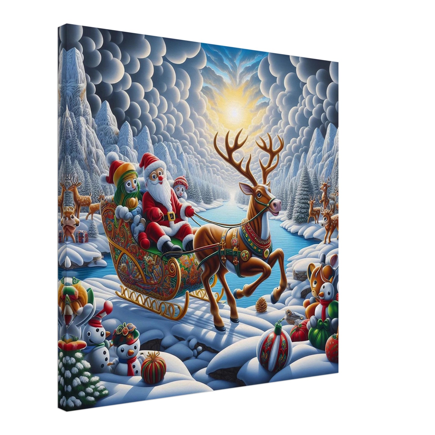 Wall art - Santa Claus and Reindeer