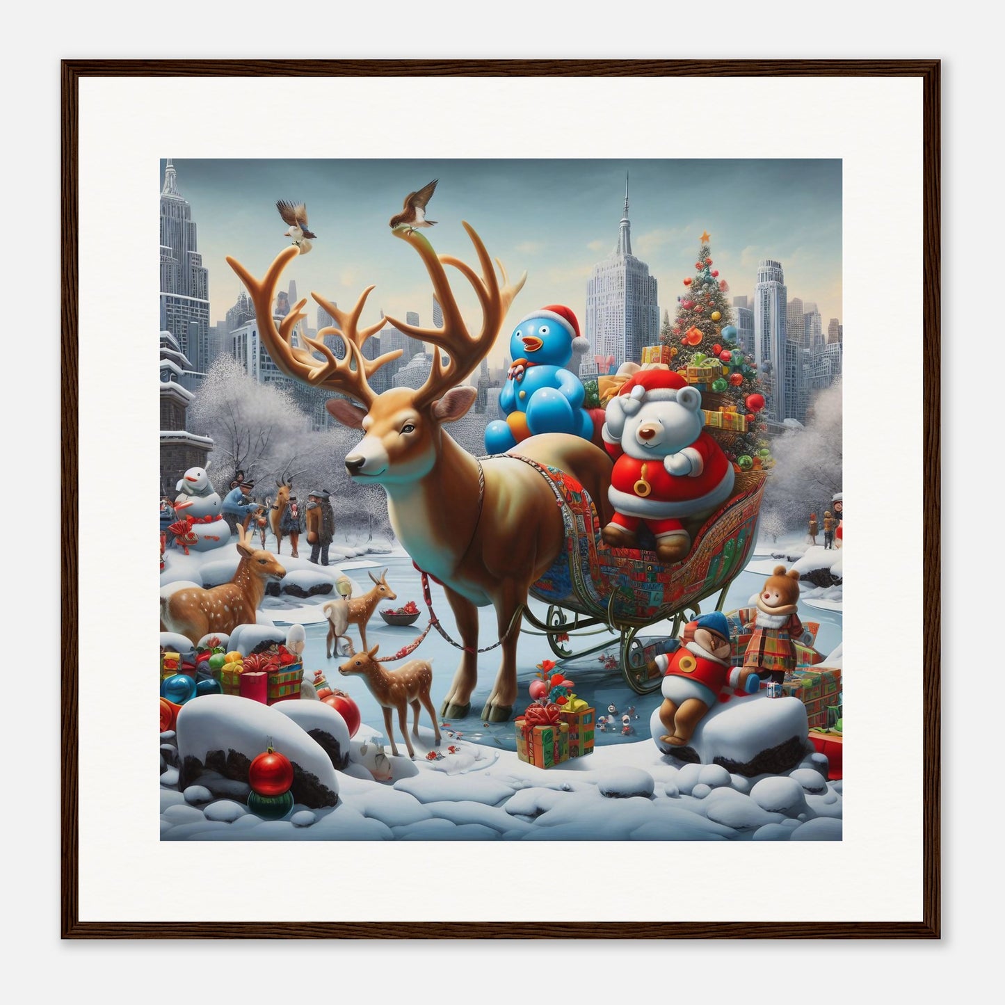 Wall Art - Winter 31 - Reindeer and polar bear