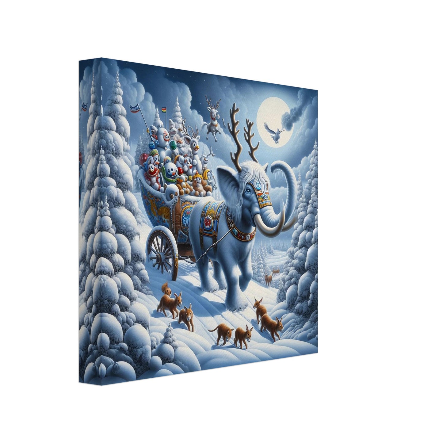 Wall art - Elephant in snow at night