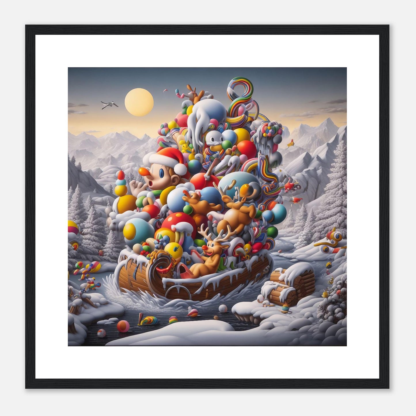 Wall Art - Winter 59 - Boy, Sleigh, Toys