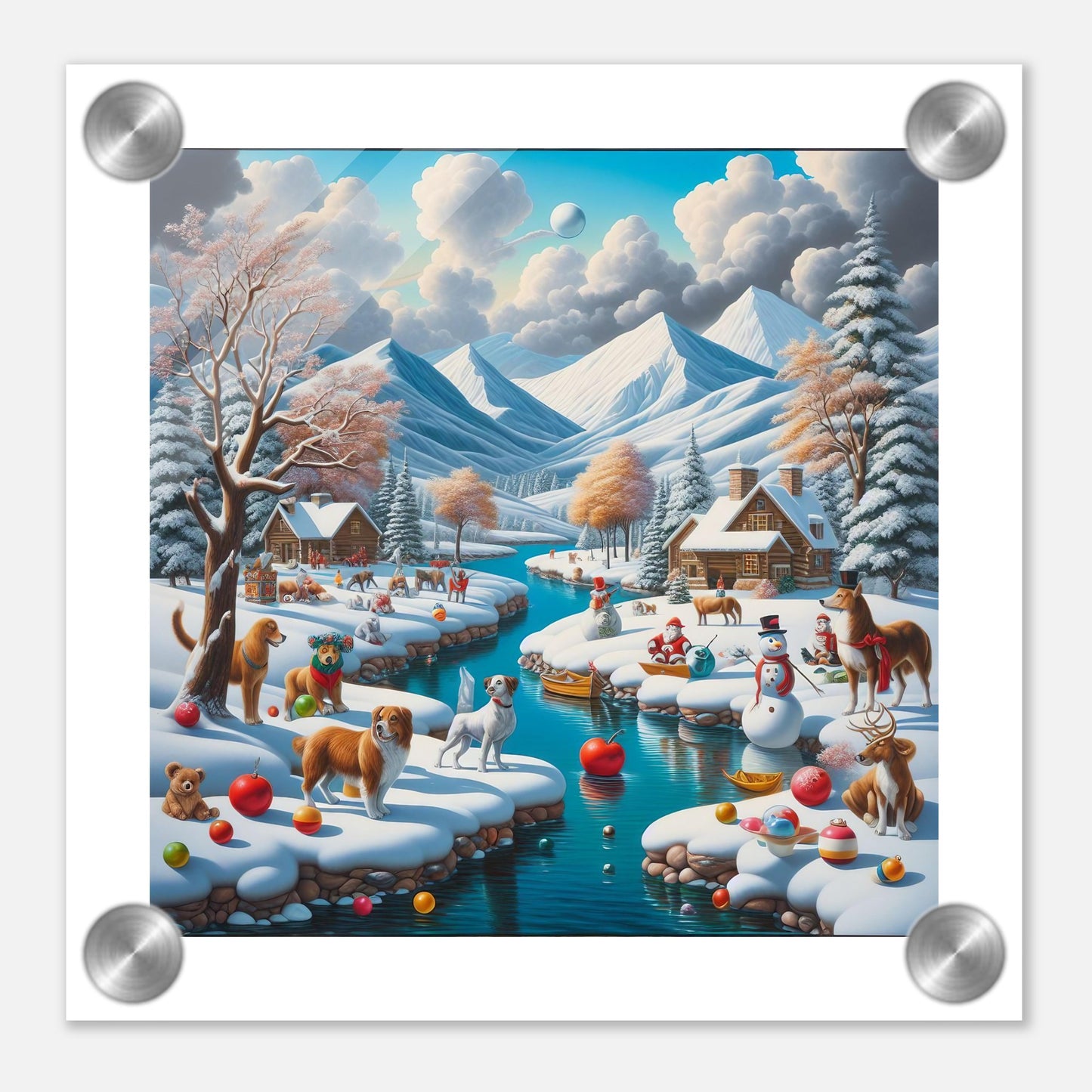 Wall Art - Winter 7 - Animals, River and Mountains