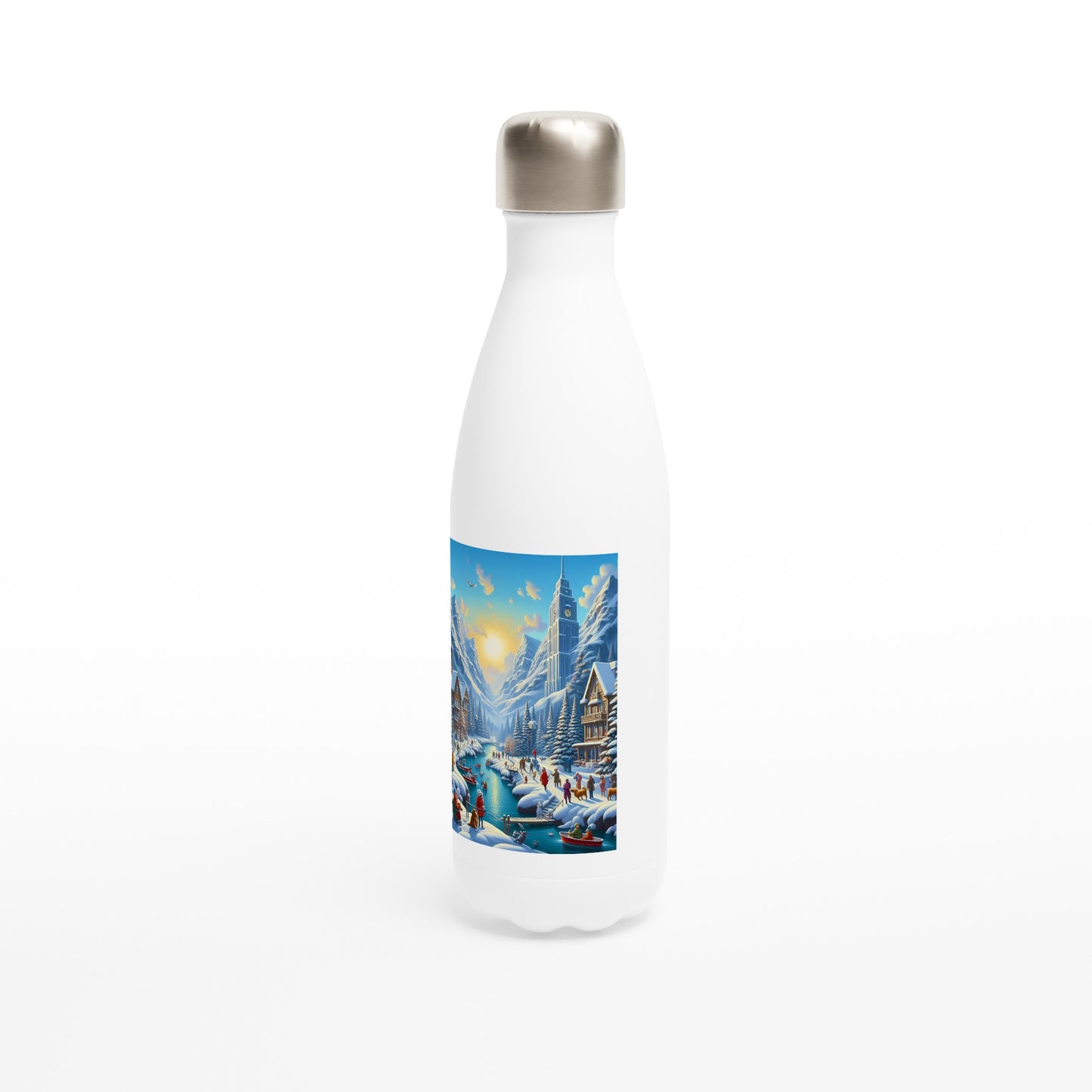 White 17oz Stainless Steel Water Bottle - Winter 186