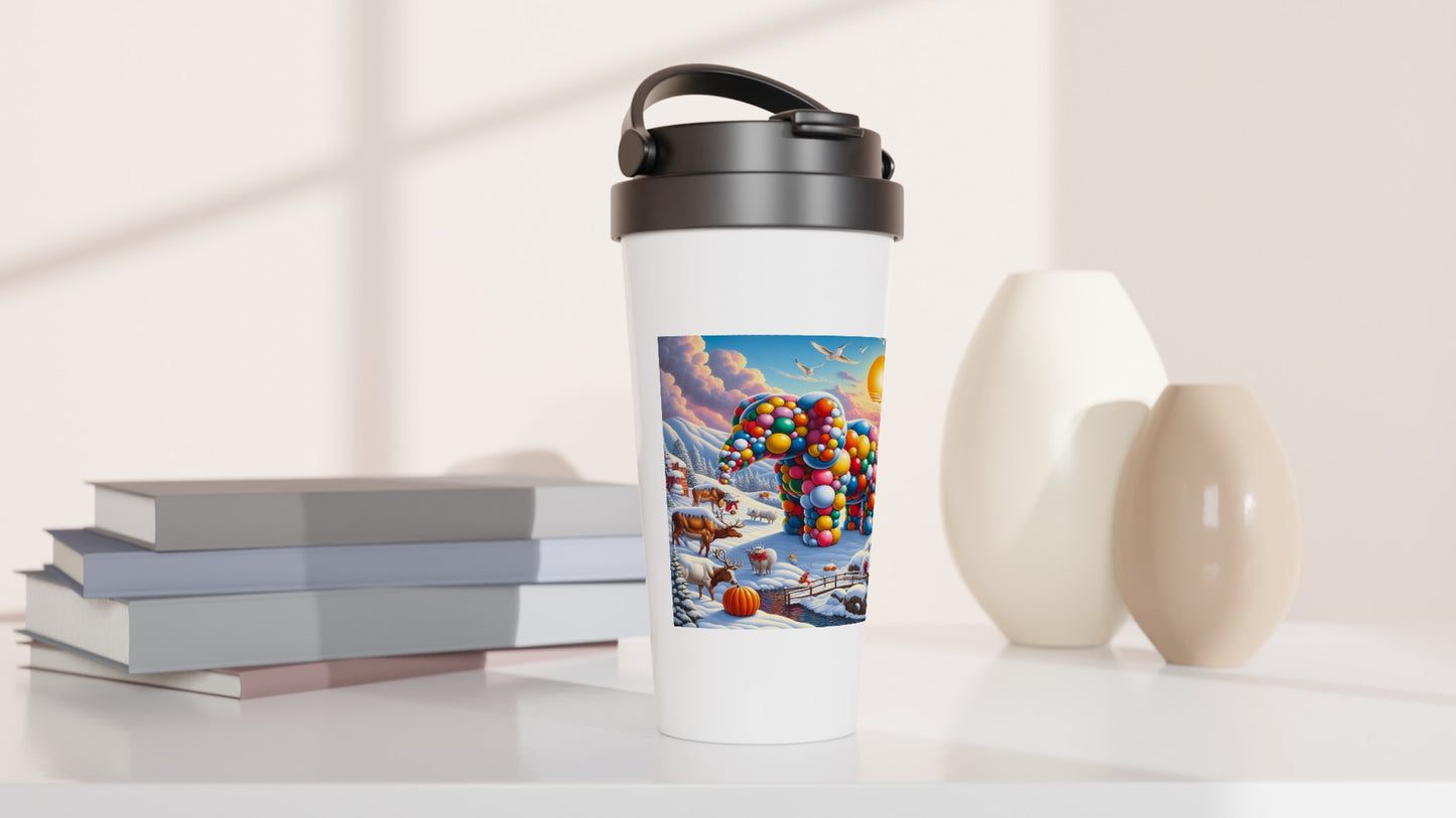 White 15oz Stainless Steel Travel Mug - Winter 74