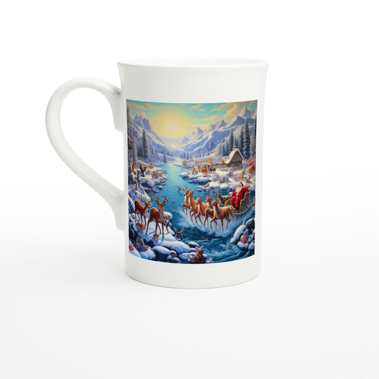 White 10oz Porcelain Slim Mug - Winter 170