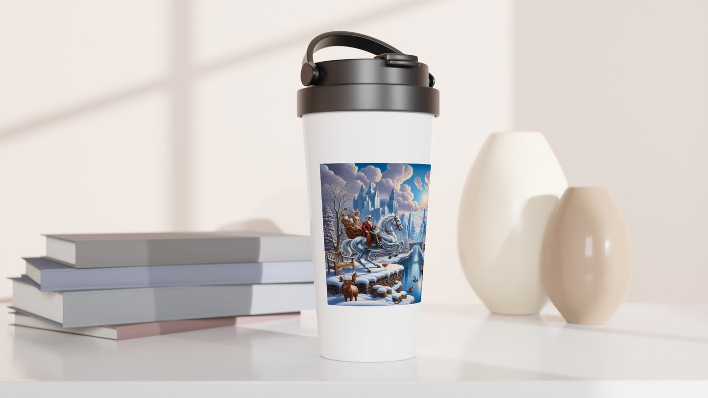 White 15oz Stainless Steel Travel Mug - Winter 69