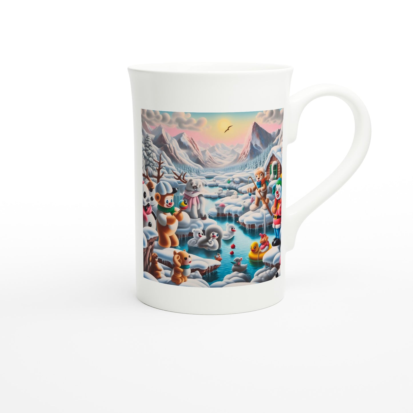 White 10oz Porcelain Slim Mug - Winter 150