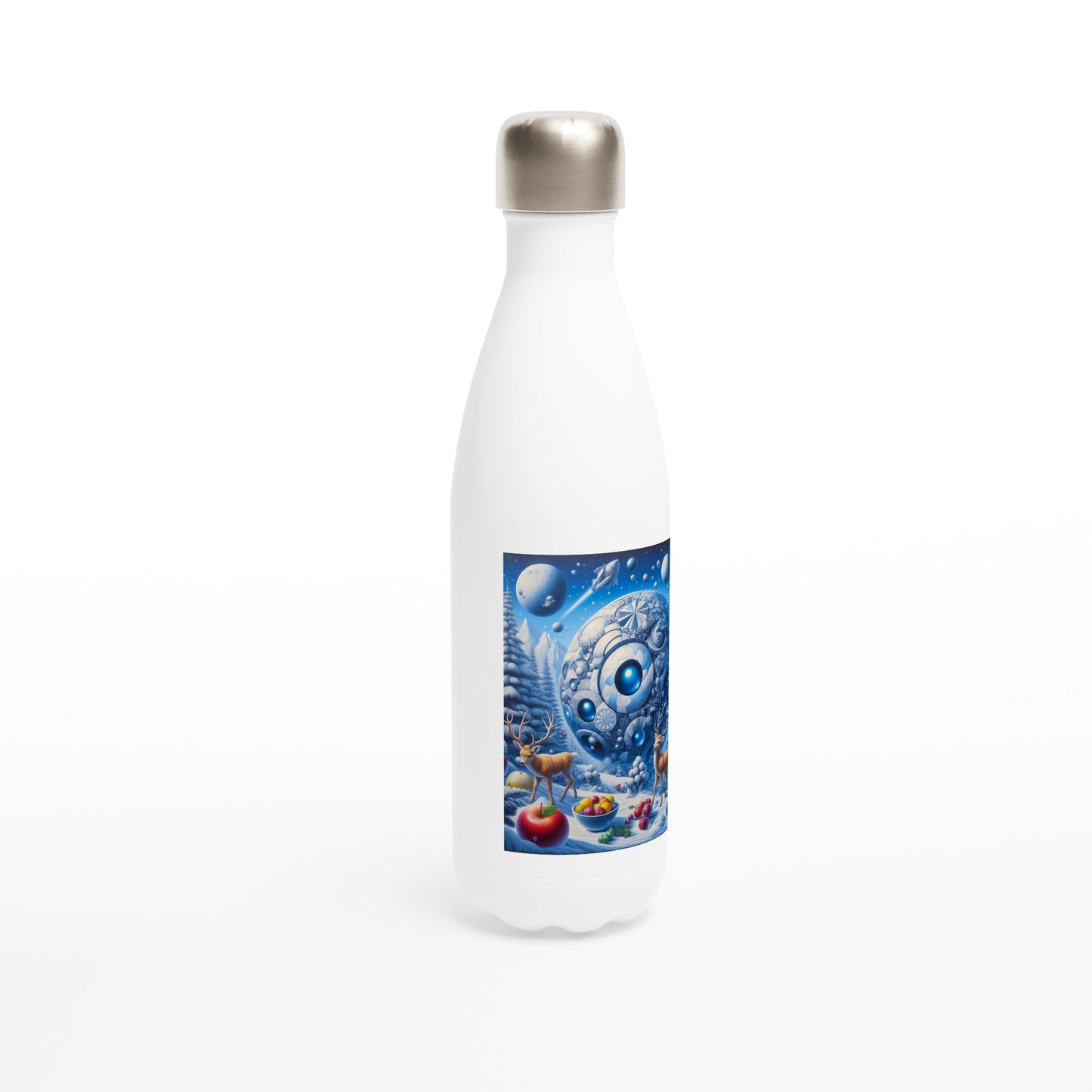 White 17oz Stainless Steel Water Bottle - Winter 187
