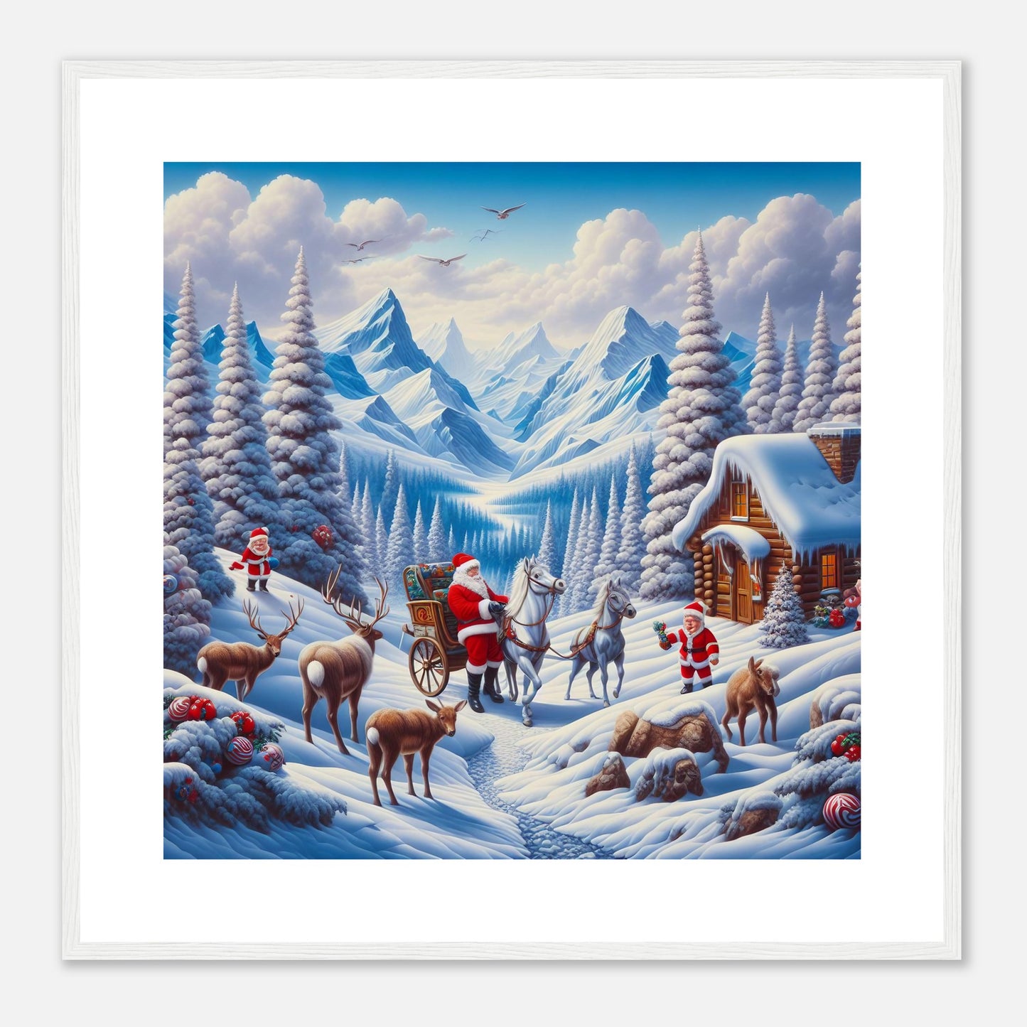 Wall Art - Winter 55 - Santa Claus and horses