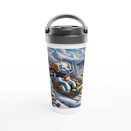 White 15oz Stainless Steel Travel Mug - Winter 142