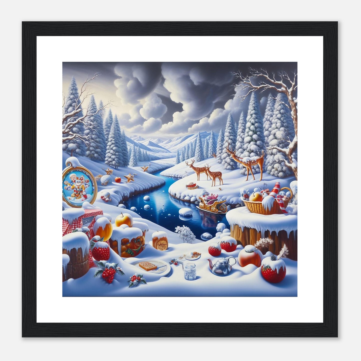 Wall Art - Winter 60 - Fruits and a river