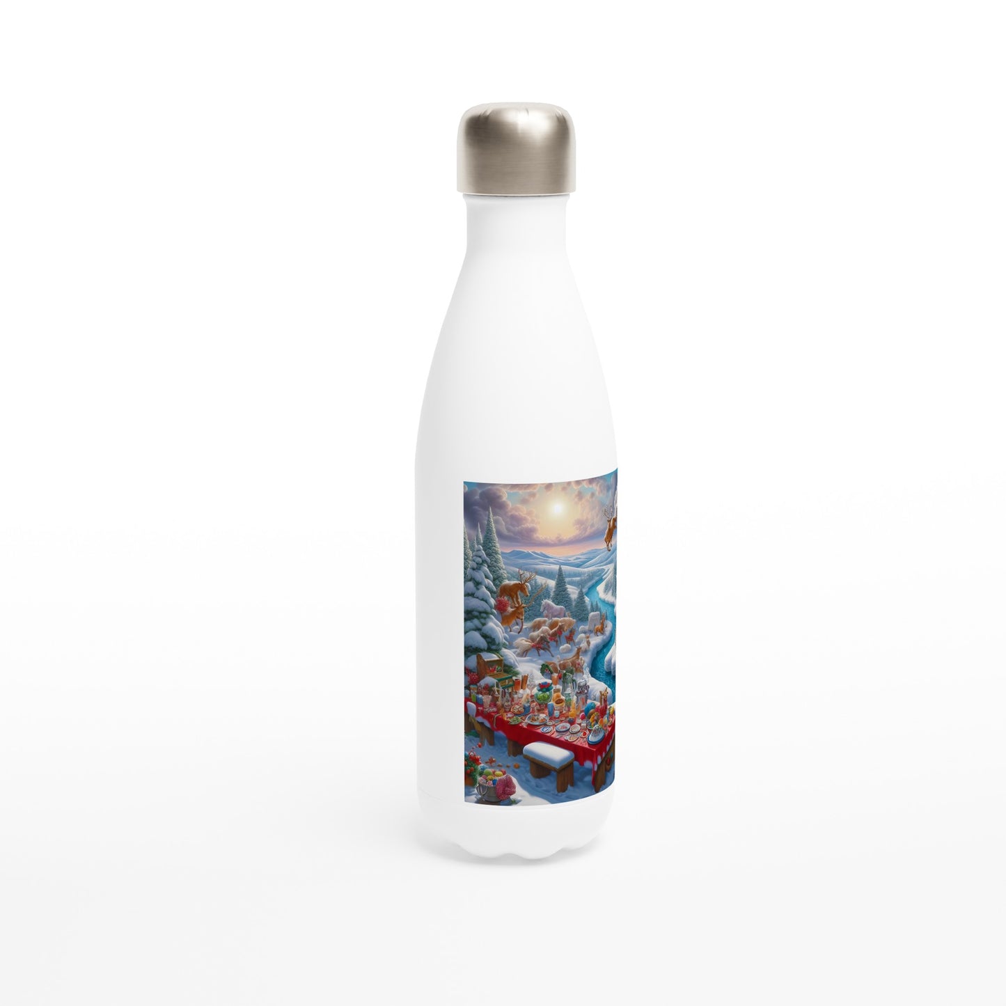 White 17oz Stainless Steel Water Bottle - Winter 143